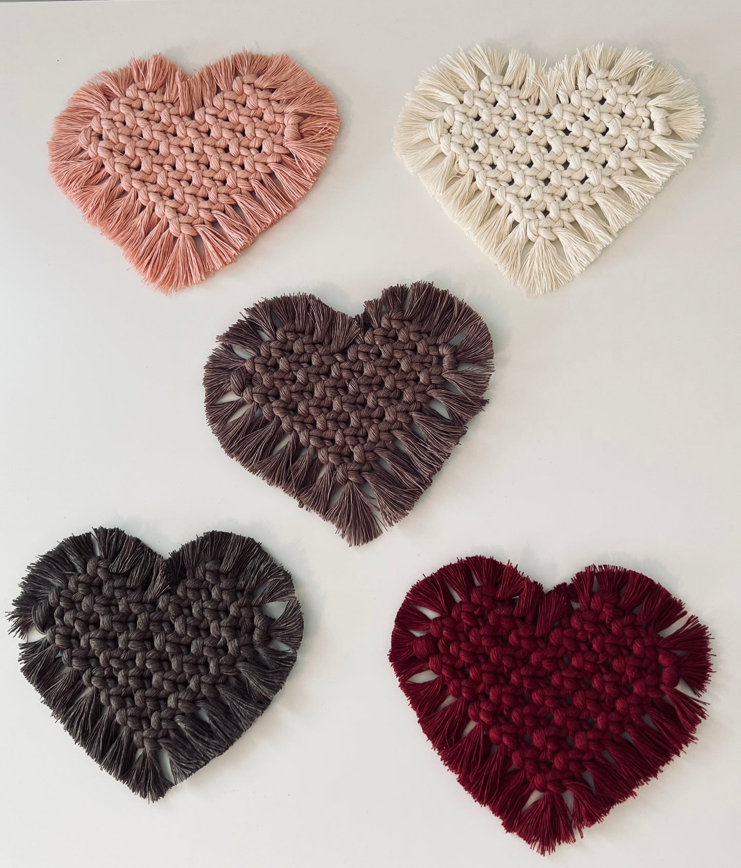 Heart Macramé Coasters