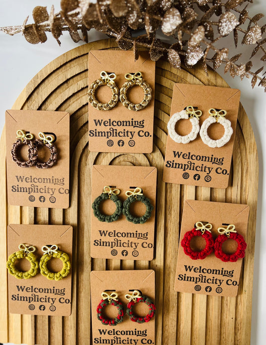 Macrame Wreath Earrings