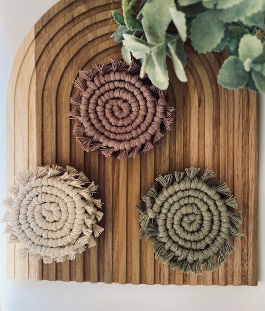 Macramé Car Coasters